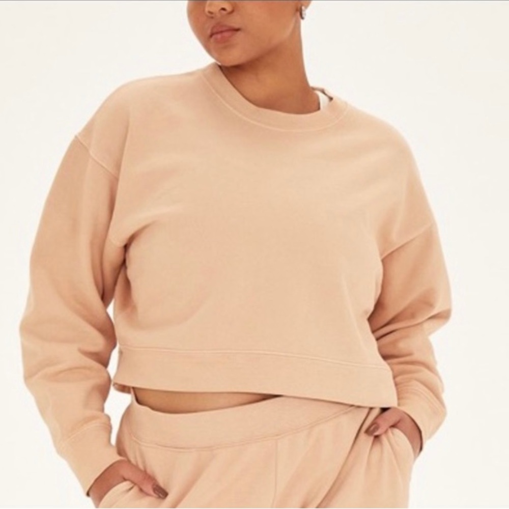 Girlfriend Collective - 50/50 Cropped Sweatshirt in Canyon